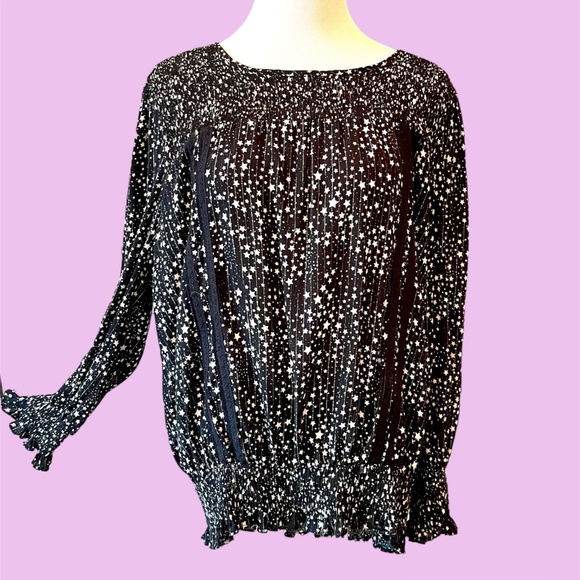 NWT American Rag long sleeve top with stars and metallic stripe - Picture 1 of 10